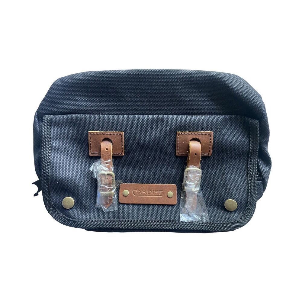 New Cardiff Kilgetty Roll Bag Cycling Bag Collection Black Canvas - Picture 2 of 6